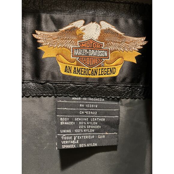 Harley-Davidson Womens Size LG Embossed Leather Jacket Black DC - Picture 3 of 12